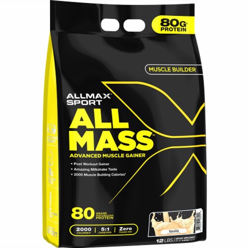 Allmax® Sport Allmass™ Advanced Muscle Gainer Vanilla Protein Powder Perspective: front