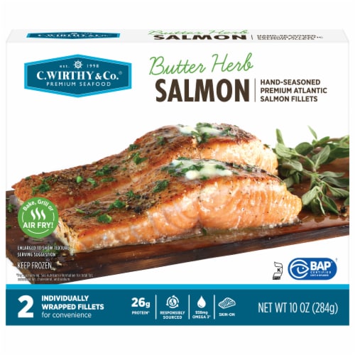 C.Wirthy & Co.® Butter Herb Atlantic Salmon Fillets Perspective: front