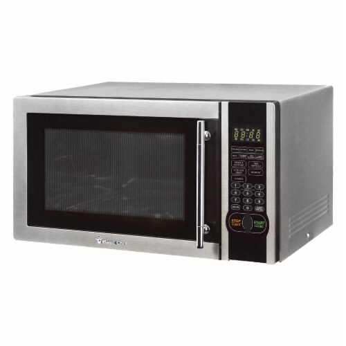 Commercial Chef Countertop Microwave, 1.1 Cubic Feet, Black/Stainless Steel