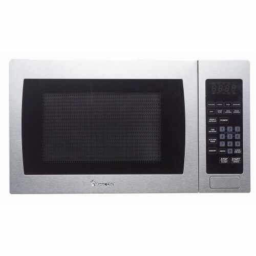 MAGIC CHEF Stainless Steel Countertop Microwave Oven - Silver Perspective: front