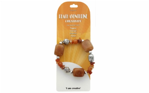 John Bead SP Stretch Bracelet Peach Aventurine 109 Perspective: front