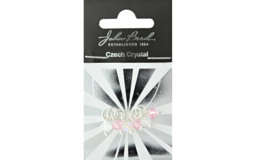 John Bead Czech Bicone Charms 6mm Pretty in Pink Perspective: front