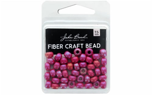 John Bead Fiber Craft Bead 7.5mm 18g Op Red AB Perspective: front