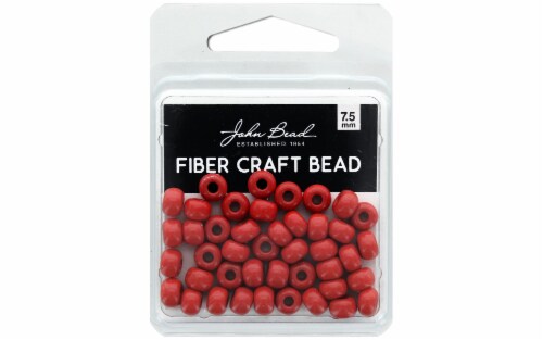 John Bead Fiber Craft Bead 7.5mm 18g Op Dk Red Perspective: front