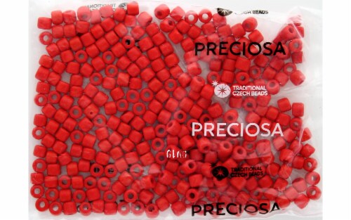 John Bead Czech Rola Bead 6.2mm Op Red Perspective: front