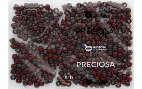 John Bead Czech Rola Bead 6.2mm OP TRV Red Perspective: front