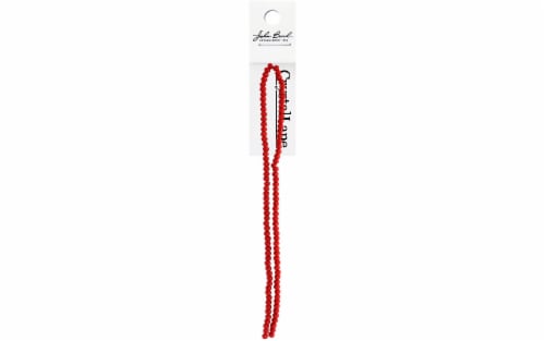 John Bead Crys Ln Rondl 7  3x4mm OP Red Perspective: front