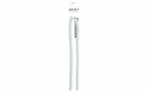 John Bead Crys Ln Rondl 7  6x8mm OP AB Wht Perspective: front