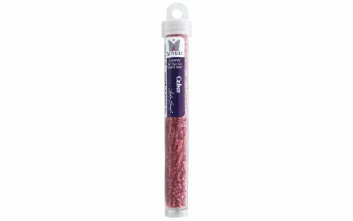 John Bead Miyuki Cube Beads 1.8mm OP AB Red  M Perspective: front
