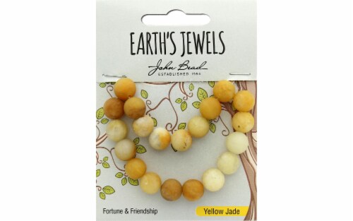 John Bead EJ SP 8" 10mm Rnd Jade Matt Yellow Perspective: front