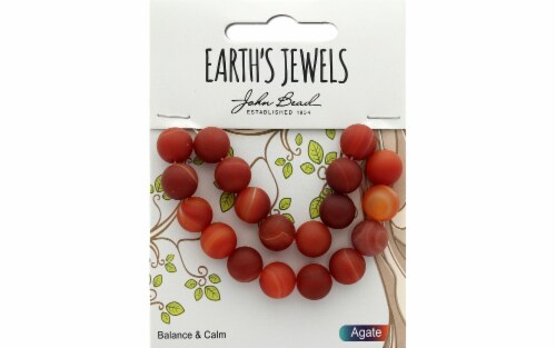 John Bead EJ SP 8  10mm Rnd Agate Matt Red Perspective: front