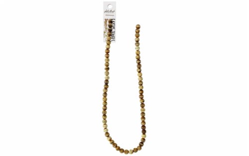John Bead EJ SP 16  6mm Tibetan Dzi Rnd Fr Str Brn Perspective: front