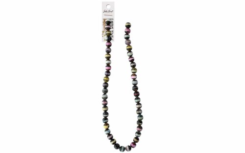 John Bead EJ SP 16  8mm Tibetan Dzi Rnd Str Multi Perspective: front