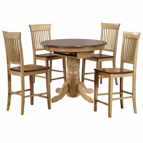 Round butterfly leaf table and chairs discount