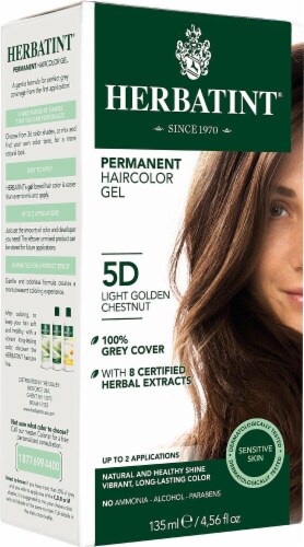 Herbatint  Permanent Haircolor Gel 5D Light Golden Chestnut Perspective: front