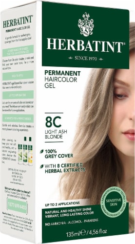 Herbatint  Permanent Haircolor Gel 8C Light Ash Blonde Perspective: front