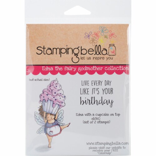 Stamping Bella Cling Stamps-Edna With A Cupcake On Top Perspective: front