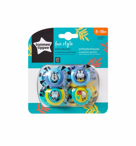 Tommee Tippee Fun Pacifiers 6-18 Months 4 Count, 4 ct - Fry's Food Stores