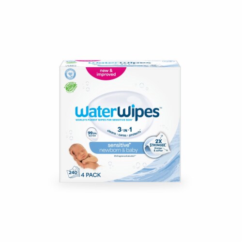 WaterWipes® Original Unscented 99.9% Water Based Baby Wipes Perspective: front