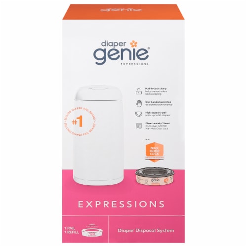 Diaper Genie® Expressions Diaper Pail - White Perspective: front