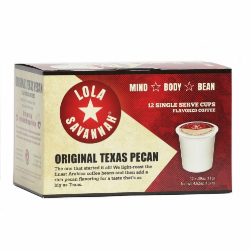 Lola Savannah® Original Texas Pecan Light Roast Coffee Pods Perspective: front