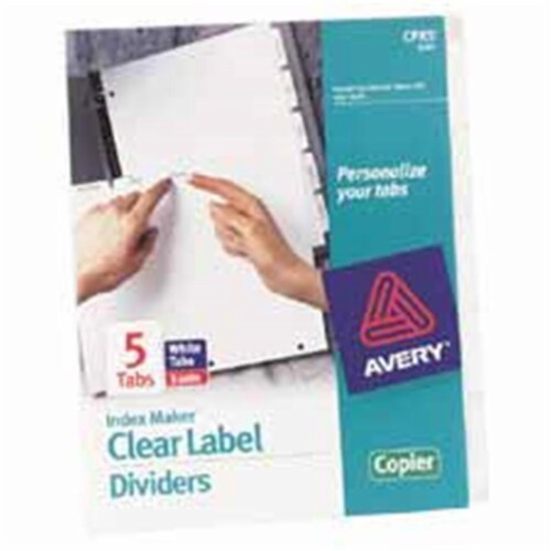 Avery Consumer Products  Label Dividers- Punched- Reinforced Edge- 8-Tab- White Perspective: front