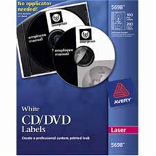 Avery Consumer Products  CD-DVD Labels- 250 Labels- White Laser Matte Perspective: front