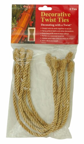 Haute Décor 16" Christmas Decorative Garland Twist Ties - Gold Perspective: front