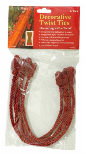 Haute Décor 16" Christmas Decorative Garland Twist Ties - Red Perspective: front