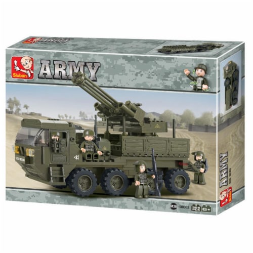 Heavy Anti-Aircraft Transport Building Brick Kit (306 Pcs) Perspective: front