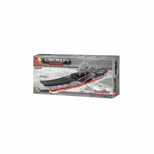 Sluban 399  Aircraft Carrier 1:450 Scale Building Brick Kit (1058 Pcs) Perspective: front