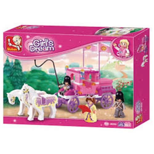 Sluban 250  Girls Dream Royal Carriage Building Brick Kit (137 Pcs) Perspective: front