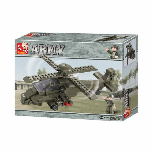 Land Forces Helicopter Building Brick Kit (199 Pcs) Perspective: front