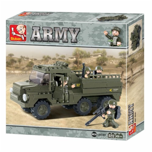 Sluban 301  Heavy Military Truck Building Brick Kit (230 Pcs) Perspective: front
