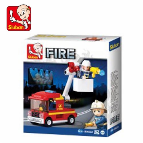 Sluban 667741117291 Small Fire Aerial Ladder Building Brick Kit (82 pcs) Perspective: front