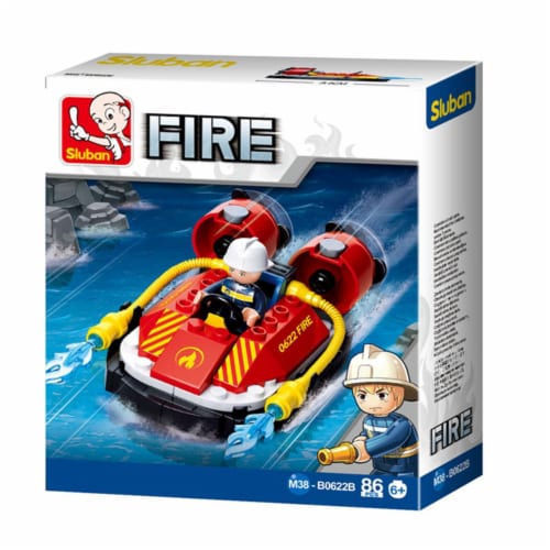 Sluban 667741117307 Small Fireboat Building Brick Kit (86 pcs) Perspective: front