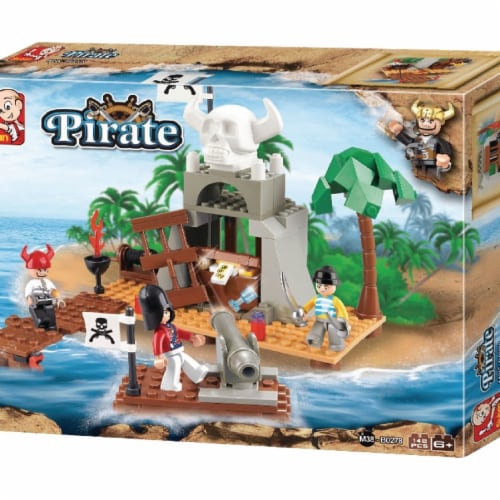 Sluban 278  Pirate Treasure Cove Building Brick Kit (142pcs) Perspective: front