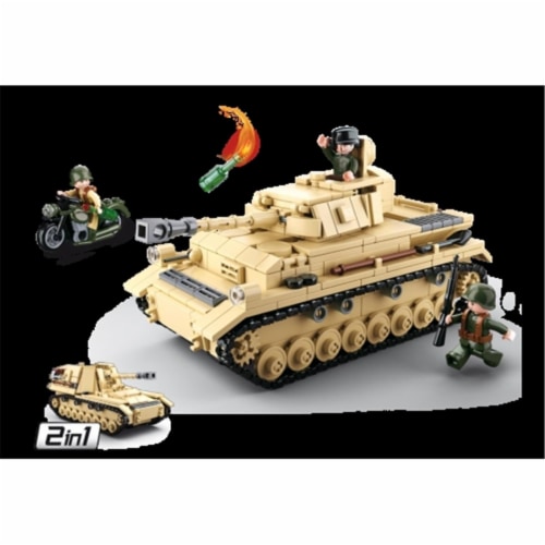 Sluban 693  WWII Panzer IV Tank Building Brick Kit (543 pcs) Perspective: front