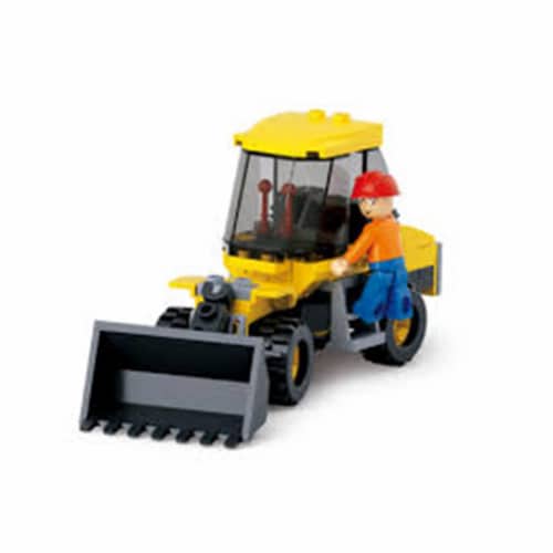 Sluban 377B Small Forklift Truck Building Brick Kit (91pcs) Perspective: front