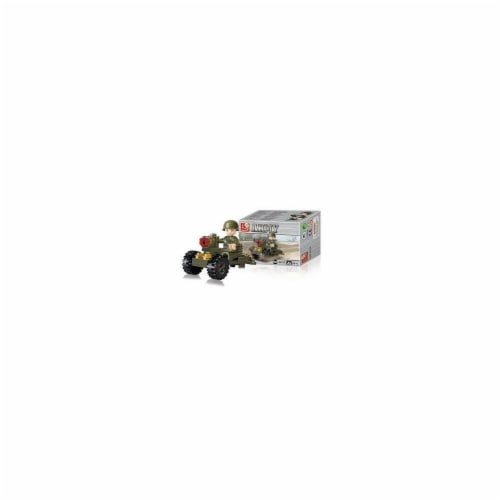 Sluban 118  Land Forces Mini-Jeep Building Brick Kit (24pcs) Perspective: front