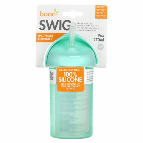 Boon SWIG™ Silicone Straw Cup - 9 oz - Mint Perspective: front