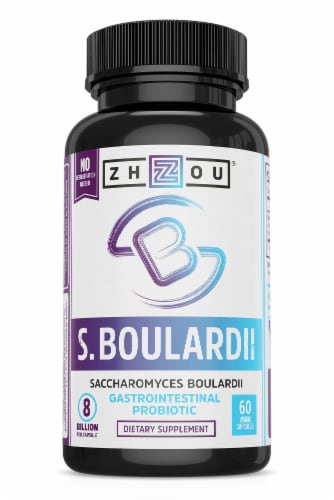 Zhou Saccharomyces Boulardii Veg Capsules 60 Count Perspective: front