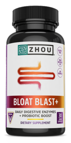 Zhou® Bloat Blast + Digestive Enzyme Supplement Perspective: front