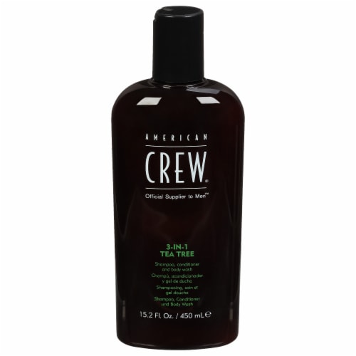 American Crew® Men 3-IN-1 Tea Tree Shampoo Conditioner and Body Wash Perspective: front