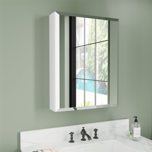 Glass front medicine cabinet discount