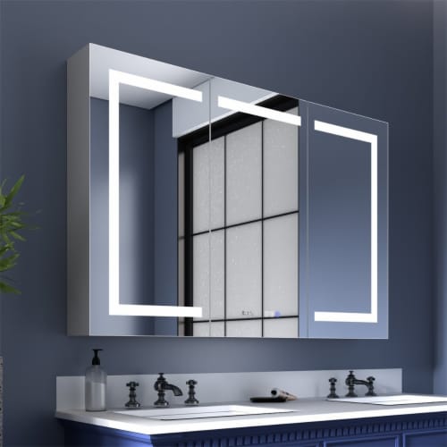 Boost-M2 48 W X 32 H Led Lighted Bathroom Medicine Cabinet With Mirror ...