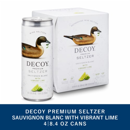 Decoy Premium Sauvignon Blanc with Vibrant Lime Wine Hard Seltzer Low Calorie Perspective: front