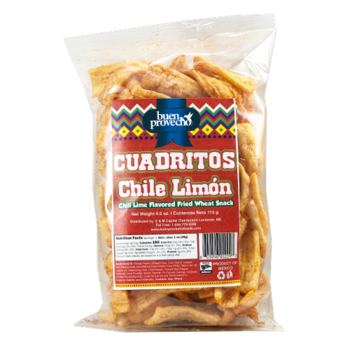 Buen Provecho Chile Limon Cuadritos Fried Wheat Snacks Perspective: front