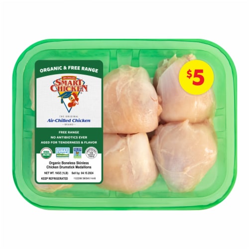 Smart Chicken Organic Boneless Skinless Chicken Drumstick Medallions Perspective: front