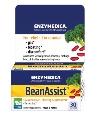 Enzymedica® BeanAssist Gas Bloating & Discomfort Dietary Supplement Perspective: front